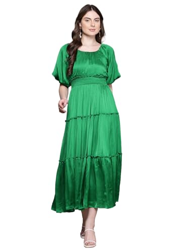 Label RITU KUMAR Emerald Vacenza Round Neck Long Dress
