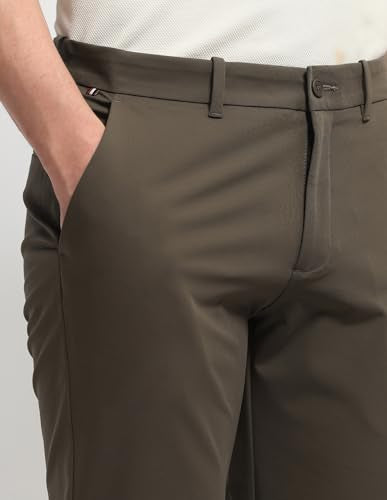 Arrow Sport Men's Hudson Tailored Fit Mid Rise Trousers (ASALTR2614_Brown_34)