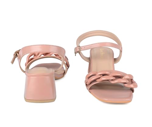 LOUIS STITCH Women’s Pink Block Heel Sandals | Comfortable Sandal for Ladies | LSOF-FI10-BHBS | UK-8