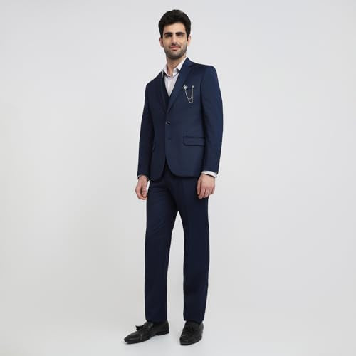 Raymond Blue Structure Pattern Men Suit