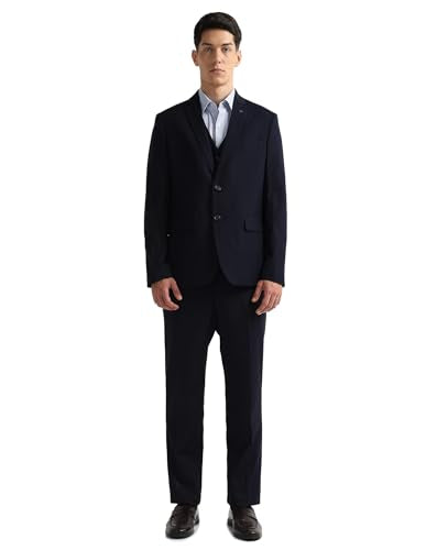 Arrow Men's Tailored Fit Three Piece Suit (ARAISU5603_Blue_36)