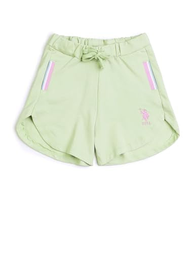 U.S. POLO ASSN. Girls Solid Regular Fit Shorts (UGSRT0126_Light Green_2-3Y)