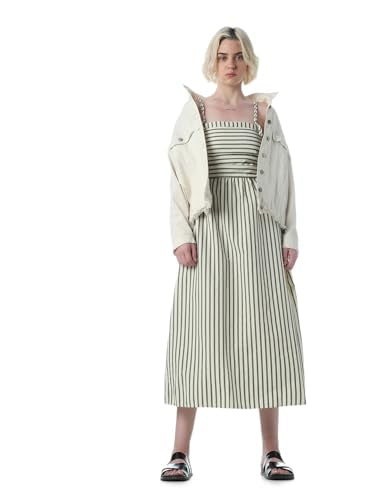 ONLY Women's Polyester Midi A-Line Dress (9020028-Bronze Green_Bronze