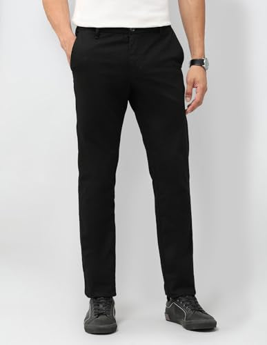 U.S.Polo Association Men's Textured Denver Slim Fit Trousers (USTRO012D_Black_36)