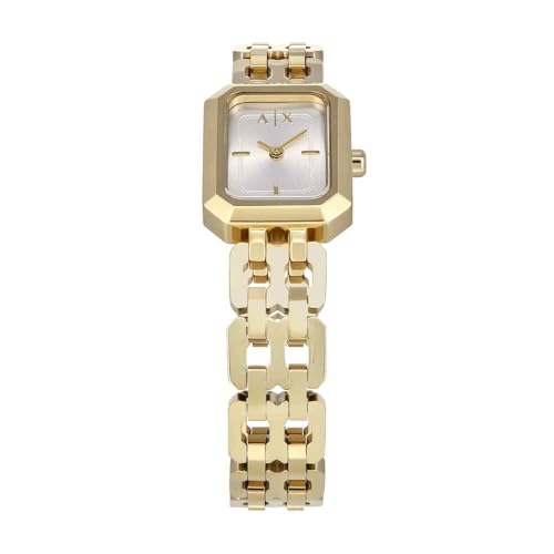 Armani Exchange Women's Analog Quartz Watch with Stainless Steel Strap AX5811, Gold, bracelet