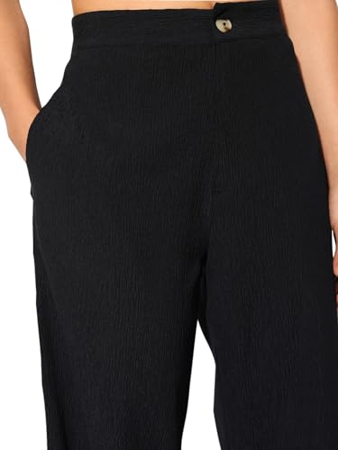 ONLY Women Loose Fit High-Rise Black Pants