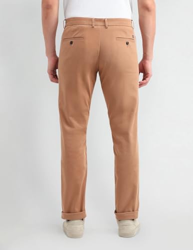 Arrow Men's Solid Slim Fit Acrylic Casual Trouser