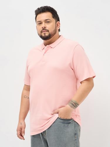Urbano Plus Men's Dusty Pink Solid Regular Fit Half Sleeve Cotton Polo T-Shirt (pluspolosolp-01-dpink-4xl)