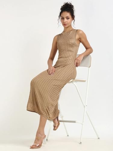 Viscose Round Neck Bodycon Dress