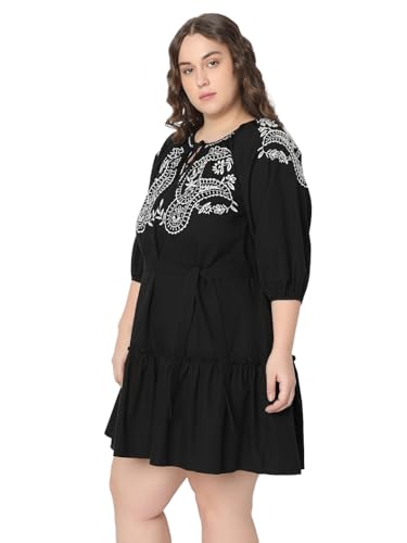 VERO MODA Curve Women Black A-Line Dress