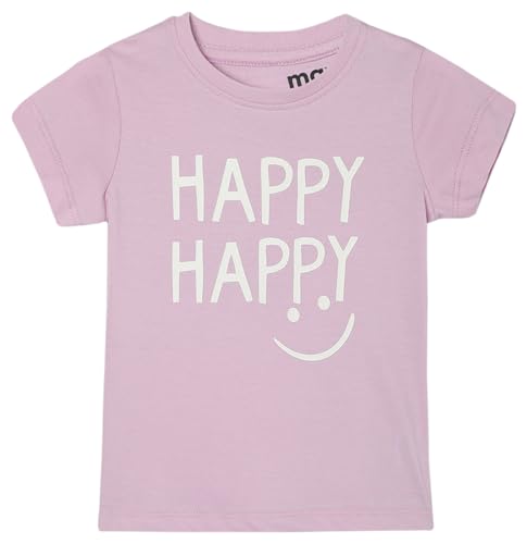Max Girl's Cotton Typographic Printed Regular Fit T-Shirt (S23CBT06ALILAC)_5-6Y, 5-6 Years