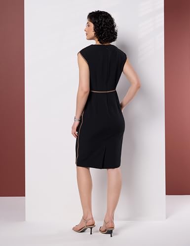 Symbol Premium Women's Sheath Dress (Knee Length | Desk-to-Dinner) (Available in Plus Sizes) (SP-SS26-WDR-008_Black_L)