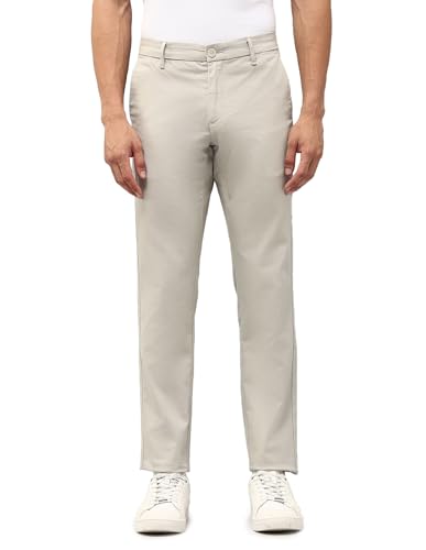 U.S.Polo Association Men's Textured Austin Slim Fit Trousers (USTRO014D_Ecru_34)