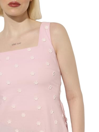 ONLY Women's Cotton Mini A-Line Dress (9020415-Pink Lady_Pink