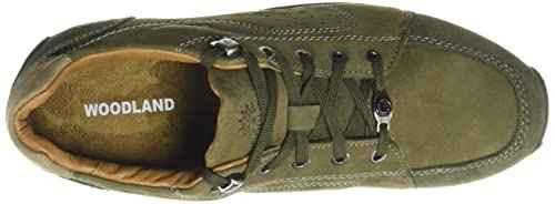 Woodland Men's Olive Green Leather Sneaker-10 UK (44 EU) (OGC 3492119)