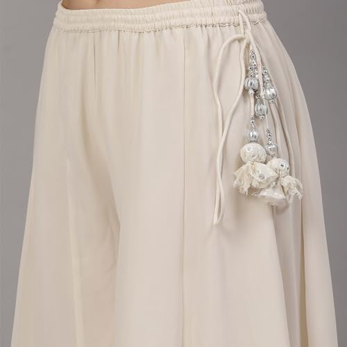 BIBA Women Cotton Blend Straight Embrodery Suit Set (SKDAAINA8900AW23OWHT_Off White