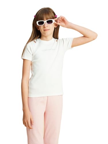 VERO MODA Girls Regular Fit White T-Shirt
