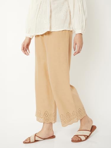 Max Women Schiffili Hem Palazzos (Beige_XL)