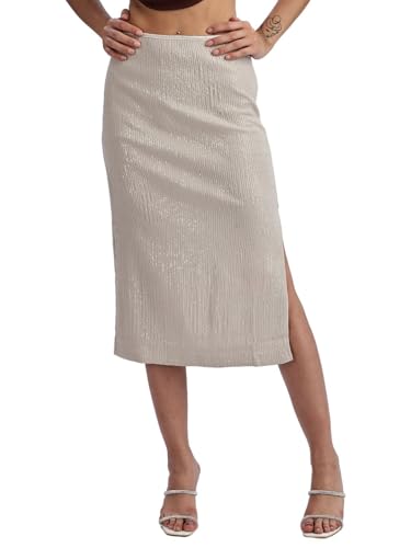 Calvin Klein Jeans Slim Fit Beige Pencil Skirt