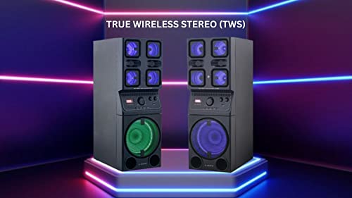 TECHXEWOO Party Blaster 500 Powerfull 200 WATTS Home Theatre Single Tower Party Speaker System with Dynamic Disco Lights, Bluetooth,USB, Digital FM, INBUILT Karaoke,MIC Port�