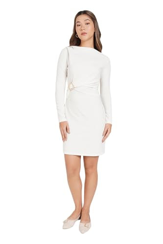 Annabelle by Pantaloons Womens Mid Thigh Length White Dress
