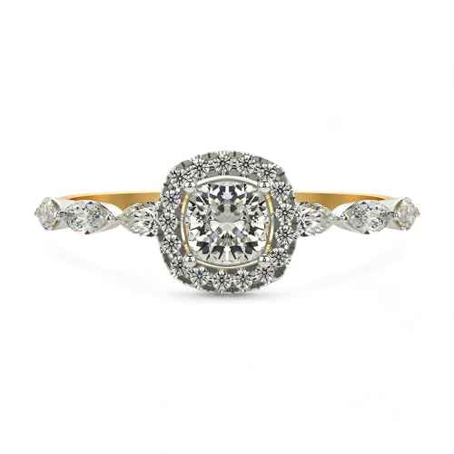 VALANOVA Hallmarked 18K Gold & Certified Lab Grown Diamond 0.93cts | Ring For Women's/Girls | Stylish & Elegant | VGR0464U | Ring Size: 9