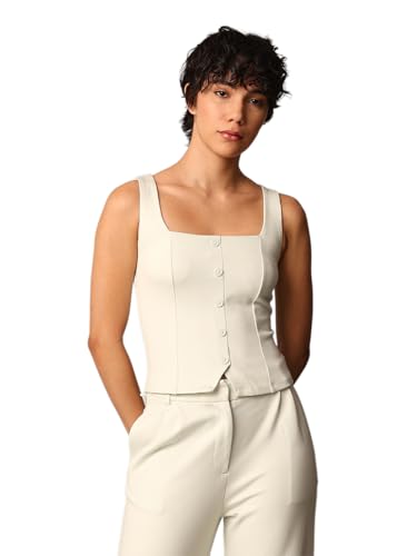 ONLY Women Regular Fit Cream Top