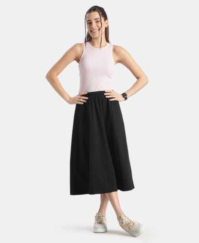 Jockey WZ29 Women Microfiber Fabric Skirt with Side Pockets_Black_XXL