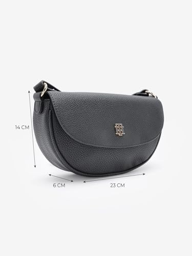 Solid Black Pu Sling Bag