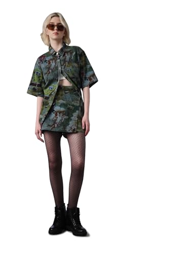 ONLY Women's Abstract Print Wrap High-Rise Multicolor Skorts