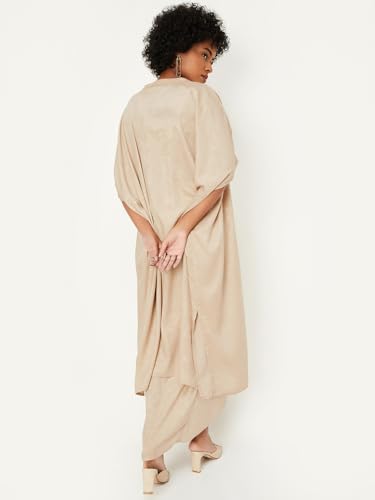 Max Women's Polyester Casual Shrug (EF46016_Beige