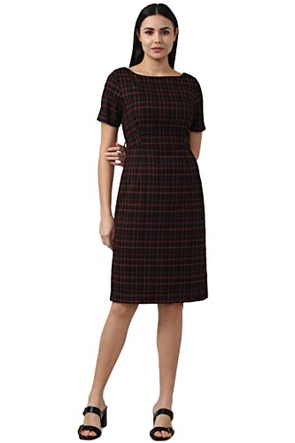 Van Heusen Women's Polyester Classic Knee-Length Dress (VWDRFRGPG38850_Black