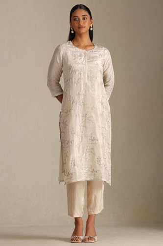 Soch Women's Tissue Kurta Set (EWS5CD21963_Beige