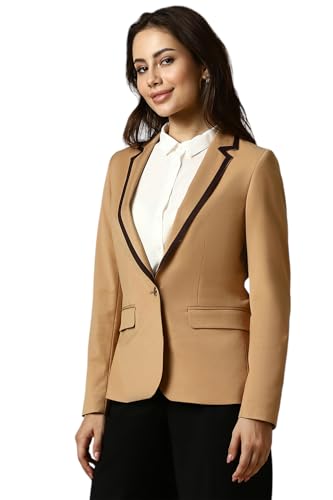 Allen Solly Women's Blazer (AHBZERGPI61544_Beige