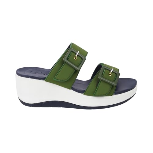 Catwalk Women Stylised Open Back Platforms | For Women & Girls (GREEN,8 UK)