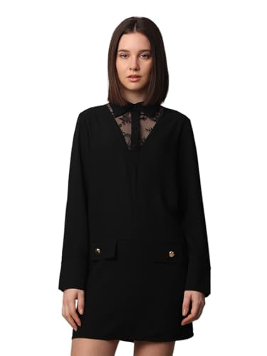 ONLY Women Solid Regular Fit Casual Black Shirt Dress