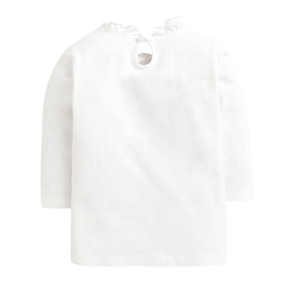 Hopscotch Girls Mini Casual Dresses In White Color For Ages 2-3 Years