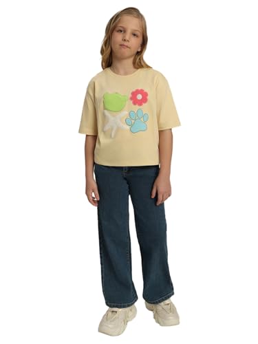 VERO MODA Girl Regular Fit Yellow Tshirt