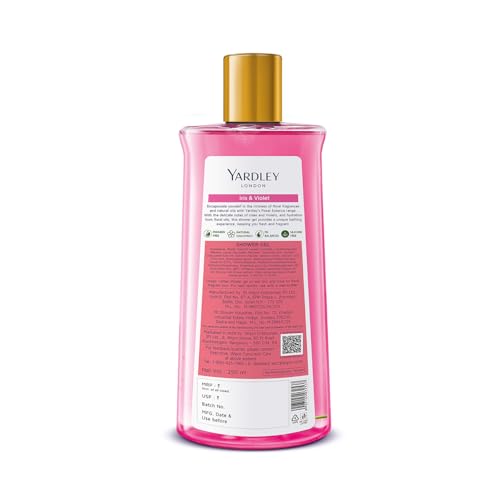 Yardley London| Shower Gel| Floral Essence| with Natural Oils of Iris & Violet| No Parabens| No Silicones | 250ml