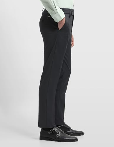 Arrow Men's Hudson Regular Fit Dobby Trousers (ARALTR2082_Dark Grey_34)