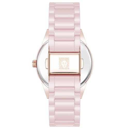 Anne Klein Quartz Pink Round Dial Women's Watch | Ceramic Strap Material | Watches for Women