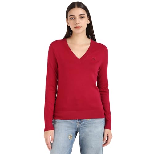 Tommy Hilfiger Womens Red Color Sweater (XS)