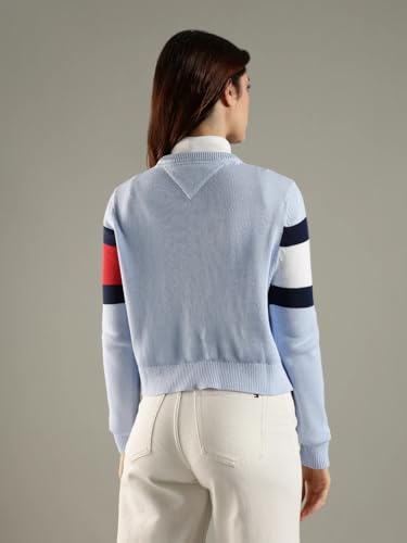 Tommy Hilfiger Relaxed Fit Cotton Crew Neck Sweater Blue