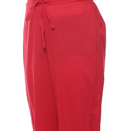 BIBA Women Polycotton EMBROIDRED Straight SALWAR KURTA DUPATTA(SKDASSORTED8907_FUCHSIA_36)