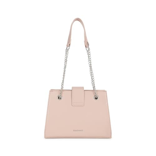 Fastrack Pink SnapLock Shoulder Bag | Quilted Faux-Leather Women’s Handbag |Bag with Chain Strap & Dual Closure
