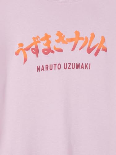 Max Girls Naruto Print T-Shirt(Pink_8-9 Y)