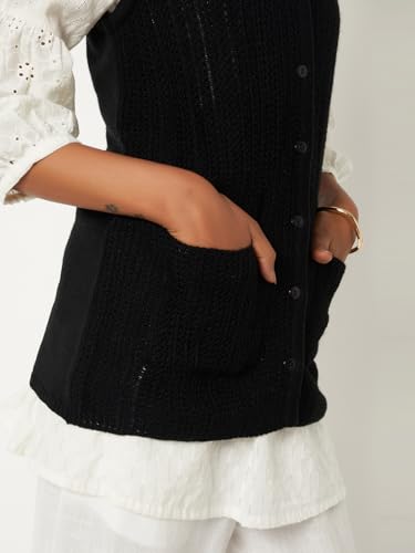 Max Women Knit Cardigan (Black_S)