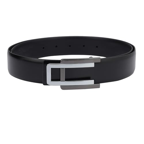 Da Milano Press Pin Leather Belt for Men - Black (Size- 80 cm)