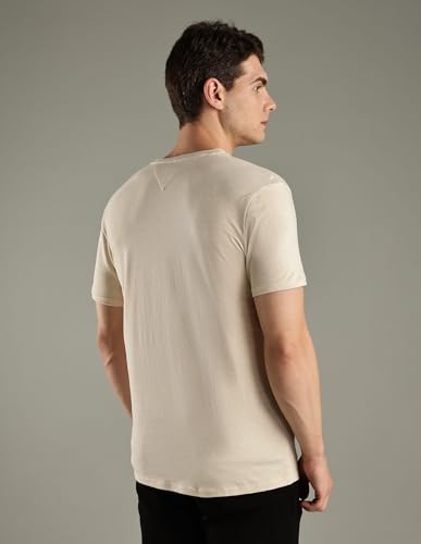 Tommy Hilfiger Solid Slim-Fit Cotton T-Shirt Beige