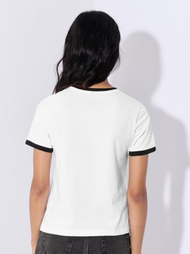 The Souled Store Antisocial Women and Girls Short Sleeves Round Neck White Graphic Printed Cotton Regular Fit Breathable Lightweight Everyday T-Shirts
